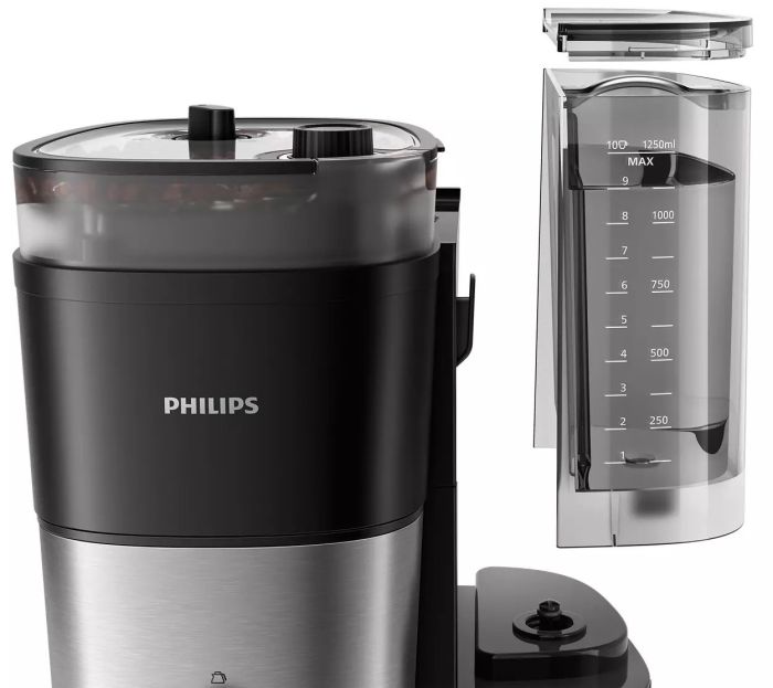 Кофеварка Philips капельная All-in-1 Brew 1.25л, зерно + молотый, дисплей, подогрев кофейника, кофемолка, черный