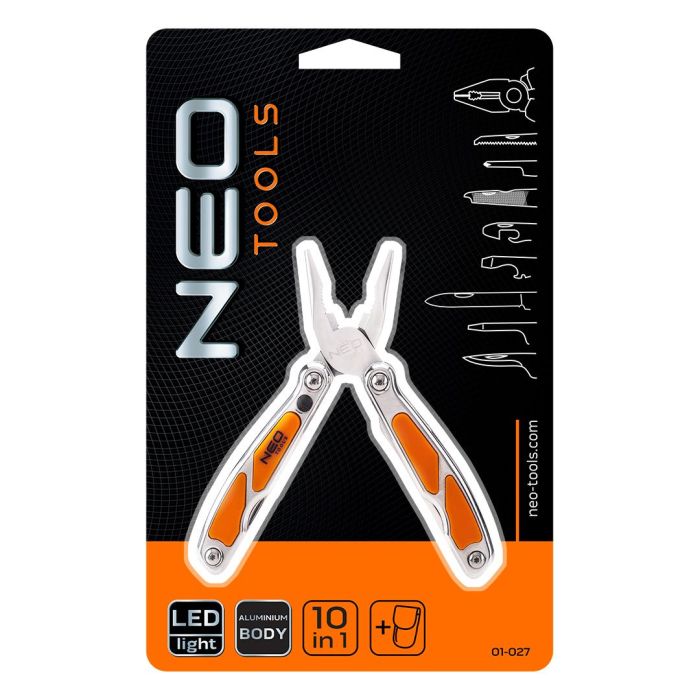Мультитул Neo Tools, міні, 10 елементів, з LED