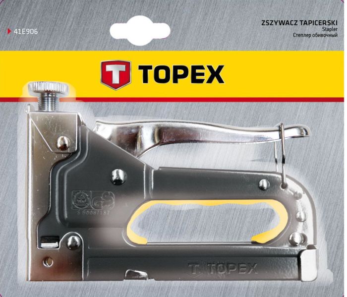 Степлер TOPEX, 6-14мм, тип скоб J, регулировка забивания скобы