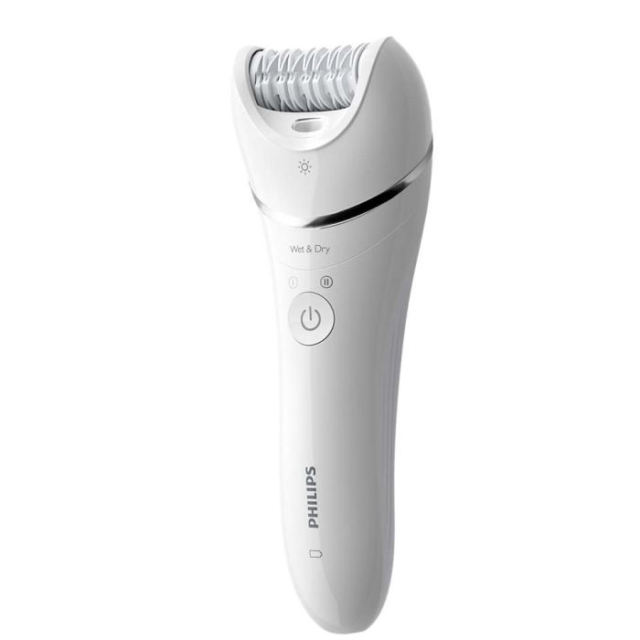 Епілятор Philips 8000 series дисковий, акумуляторний , пінцет.-32, волог.+сух., насадок-2, з підсвіткою, білий