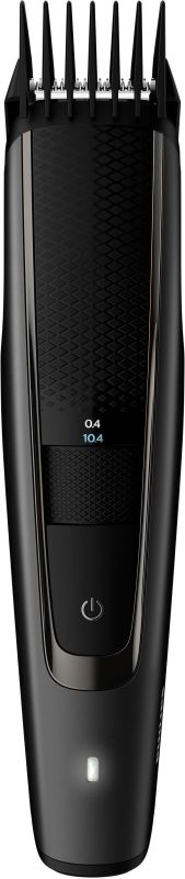 Триммер Philips Beardtrimmer series 5000 для бороды и усов, сеть+акум., насадок-2, чехол, сталь, черный