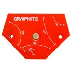 Кутник зварювальний GRAPHITE  магнітний 64x95x14мм макс.вантажопідйомність кут 45/60/75/90/135° 11.4кг Graphite 56H904