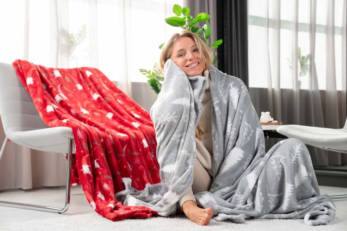 Плед Ardesto Christmas Flannel, 160х200см, 100% полиэстер, елки