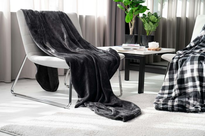 Плед Ardesto Flannel, 160х200см, 100% полиэстер, темно-серый