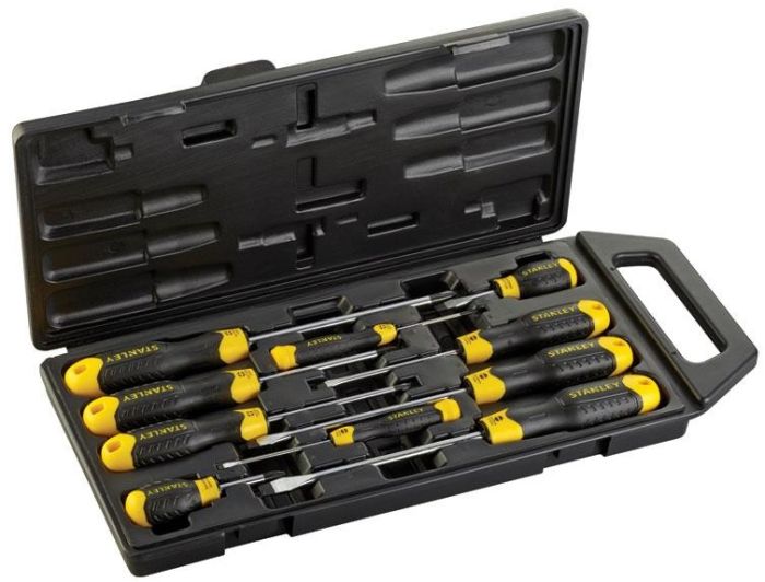 Викрутки Stanley CushionGrip набір 10шт, SL,PH, кейс