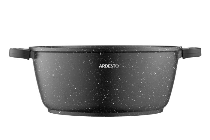 Кастрюля со стеклянной крышкой Ardesto Gemini Anzio, 6.4л, алюминий, черный