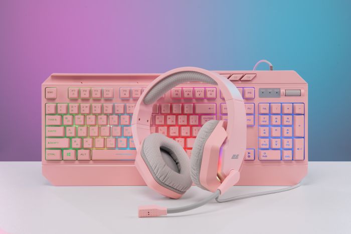 Гарнитура игровая 2E GAMING HG315, 7.1, USB-A, RGB, 2м, розовый