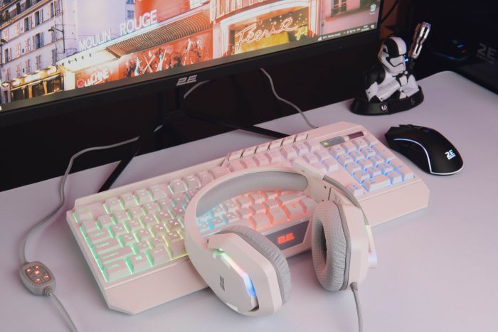 Гарнитура игровая 2E GAMING HG315, 7.1, USB-A, RGB, 2м, белый