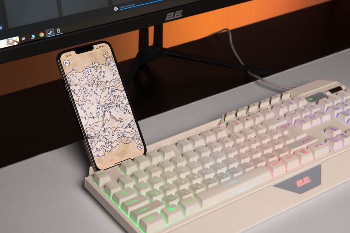 Клавиатура мембранная 2E GAMING KG315 110key, USB-A, EN/UA, RGB, белый