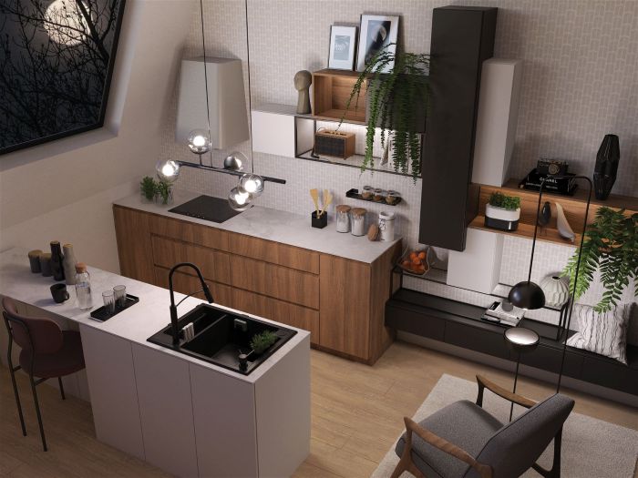 Мийка кухонна Deante Magnetic, граніт, прямокут., з крилом, 690х500х219мм, чаша - 1.5, врізна, антрацит