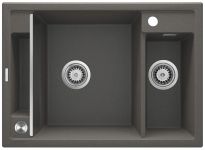 Мийка кухонна Deante Magnetic, граніт, прямокут., з крилом, 690х500х219мм, чаша - 1.5, врізна, антрацит