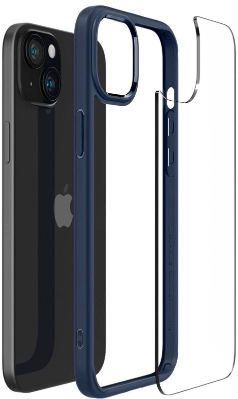 Чехол Spigen для iPhone 15, Ultra Hybrid, Navy Blue