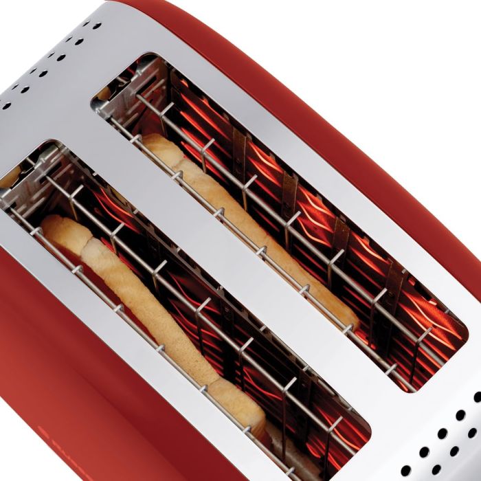 Тостер Russell Hobbs Colours Plus 1600Вт, підігрів, розморожування, метал., червоний
