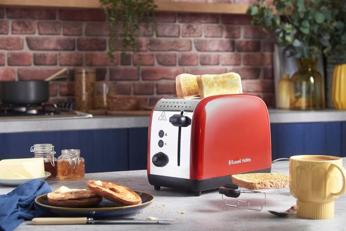 Тостер Russell Hobbs Colours Plus 1600Вт, підігрів, розморожування, метал., червоний