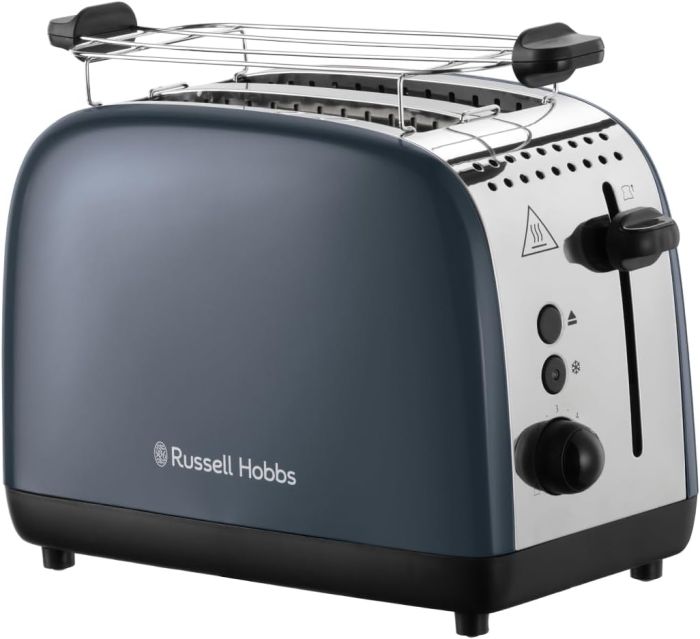 Тостер Russell Hobbs Colours Plus 1600Вт, підігрів, розморожування, метал., сірий