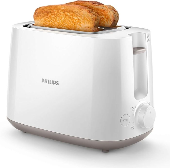 Тостер Philips Daily Collection 830Вт, пластик, белый