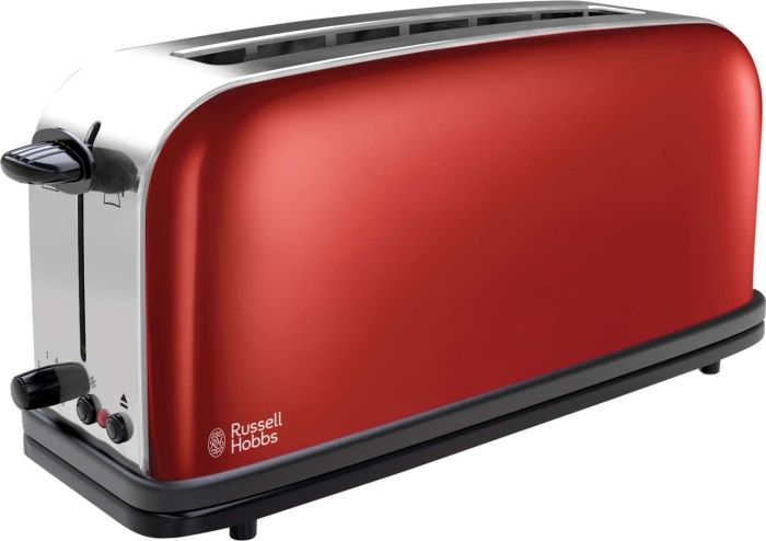 Тостер Russell Hobbs Classic 1100Вт, длинные слоты, металл, красный