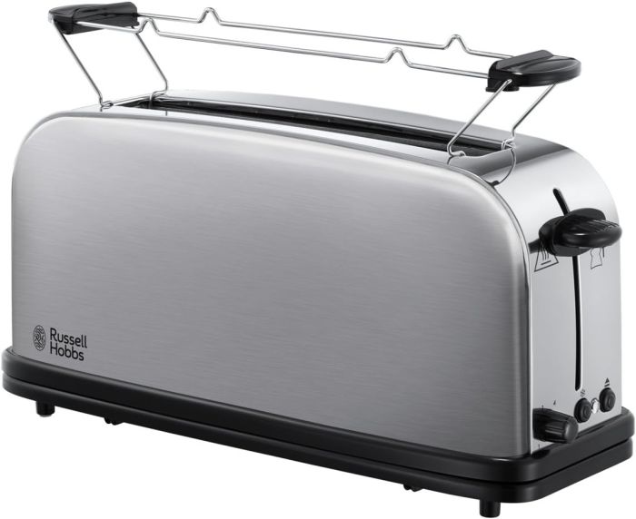 Тостер Russell Hobbs Oxford 1000Вт, длинные слоты, металл, серебристый