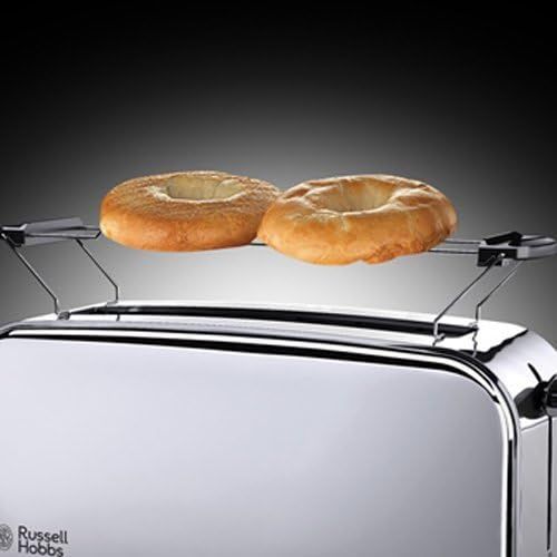 Тостер Russell Hobbs Chester 1000Вт, длинные слоты, металл, серебристый