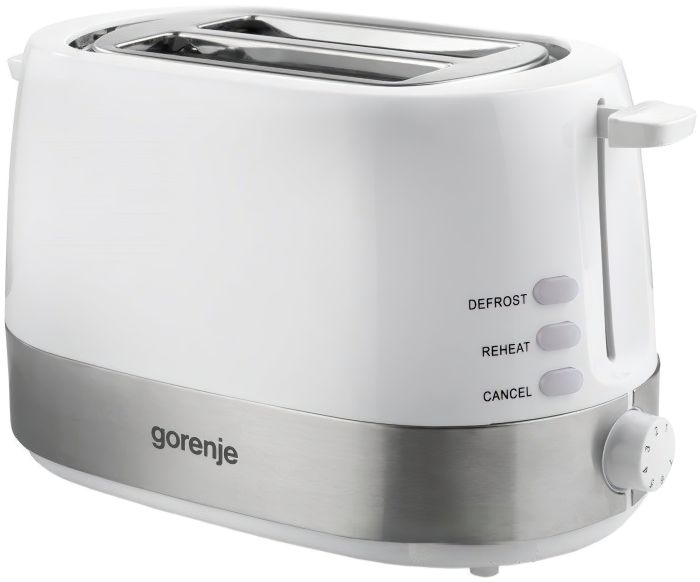 Тостер Gorenje 850Вт, функц. разморозки, автоотключение, металл/пластик, белый