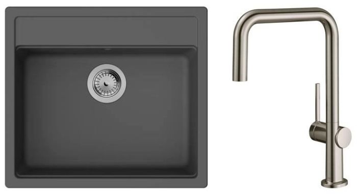 Набір для кухні Hansgrohe , гранітна мийка S520-F510 + зміш. Talis M54, чорний графіт-сталь