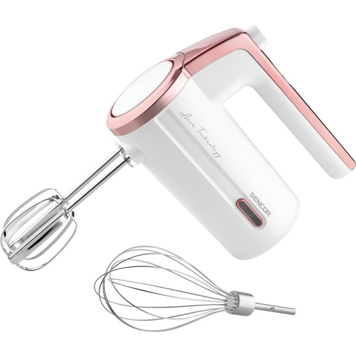 Миксер Sencor ручной Accu technology, 50Вт, насадки-2, беспроводной, USB-C, белый