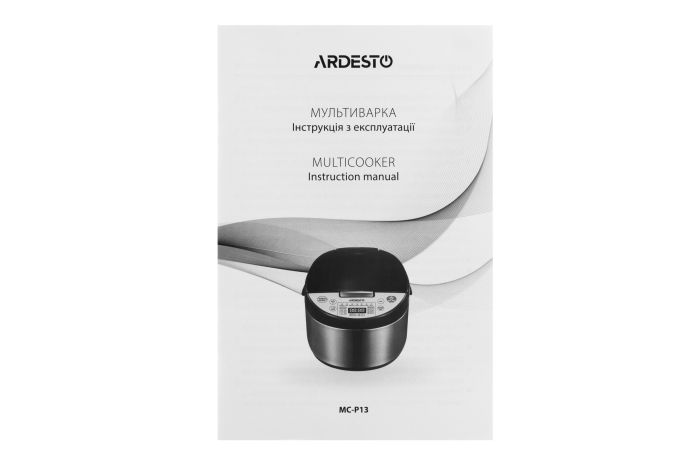 Мультиварка Ardesto, 860Вт, чаша-5л, электронное управл., книга рецептов, металл/пластик, серо-черный