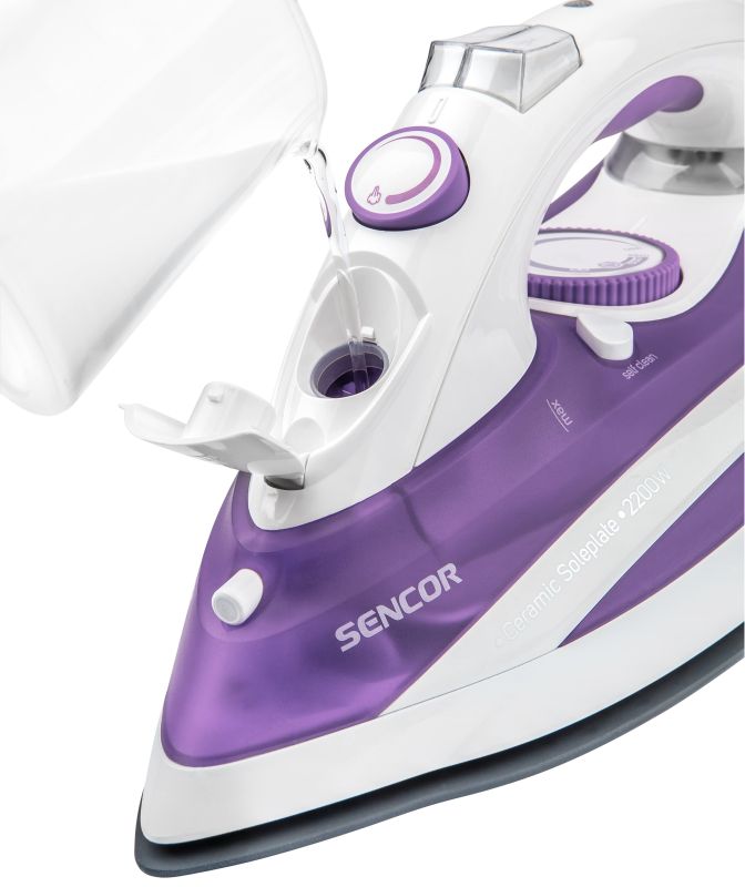 Утюг Sencor, 2200Вт, 380мл, постоянный пар - 30гр, Anti-Calс, Drip-Stop, керам. подошва, голубой