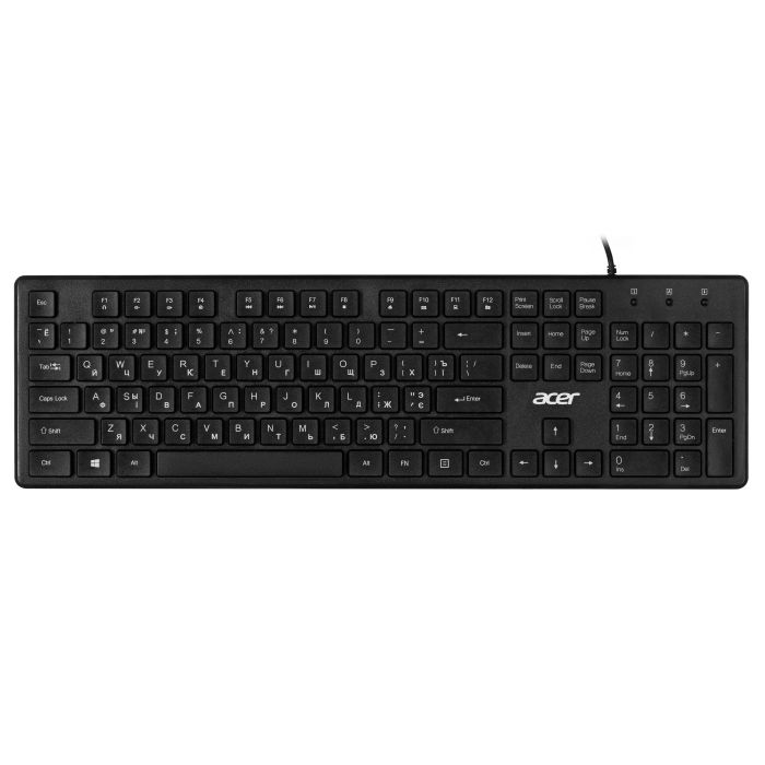 Клавиатура мембрана Acer OKW020, 104key ,USB-A, EN/UKR/RU,чёрный