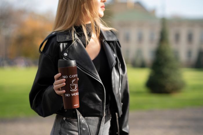 Термочашка Ardesto Coffee Time, 450мл, нержавеющая сталь, коричневый