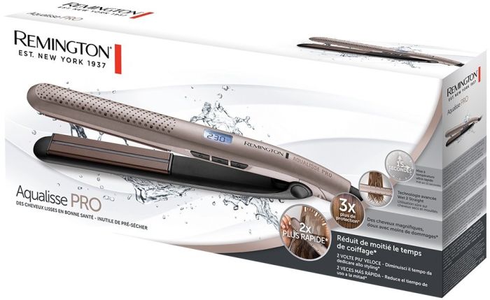 Випрямитель Remington Aqualisse PRO, 230Вт, темп.режимов-10, дисплей, керамика, серебристый