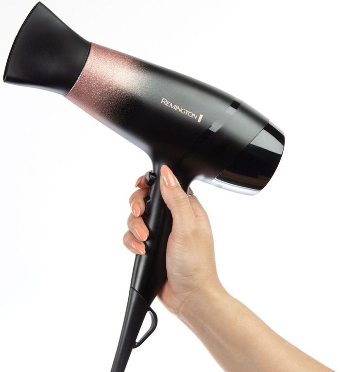 Фен Remington Rose Shimmer, 2000Вт, режимов-3, иониз-я, хол. обдув, черный