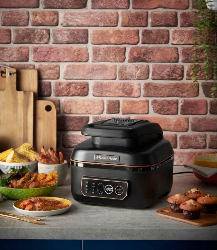 Мультипечь Russell Hobbs SatisFry Air&Grill, 1745Вт, чаша-5.5л, сенсорное управл., алюминий/пластик, черно-оранжевый
