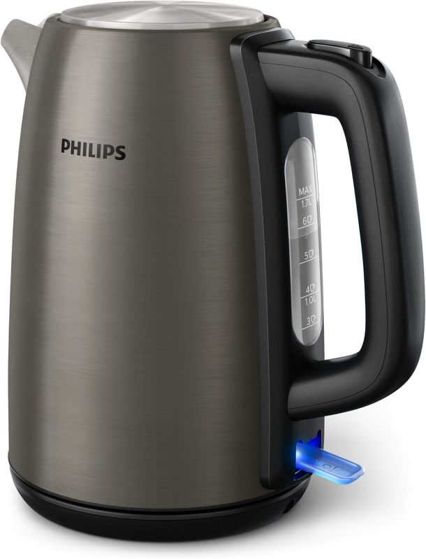 Електрочайник Philips Viva Collection 1.7л, Strix, метал, чорно-мідний