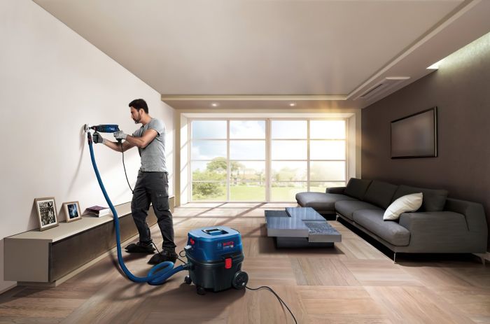 Пылесос профессиональный Bosch GAS 12-25 PL, 1350Вт, 200мБар, контейнер 25л, НЕРА Н13, 9кг