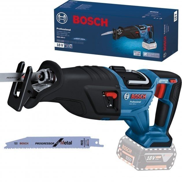 Пила сабельная аккумуляторная Bosch GSA 185-LI, 18 В, пропил 230мм, ход 28мм, 3.2кг без АКБ и ЗП