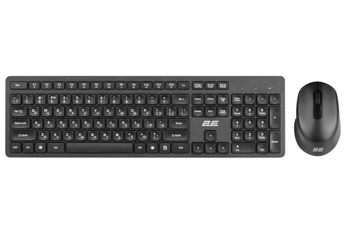 Комплект клавіатура та миша 2E MK420 WL, EN/UK, чорний