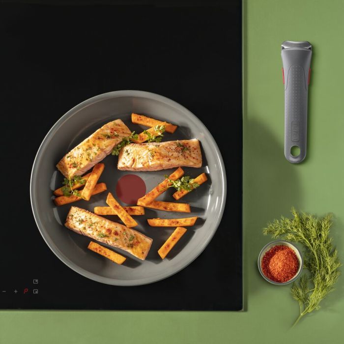 Набор посуды Tefal Ingenio Renew, съемная ручка, 3 предмета, алюминий, бакелит, серый