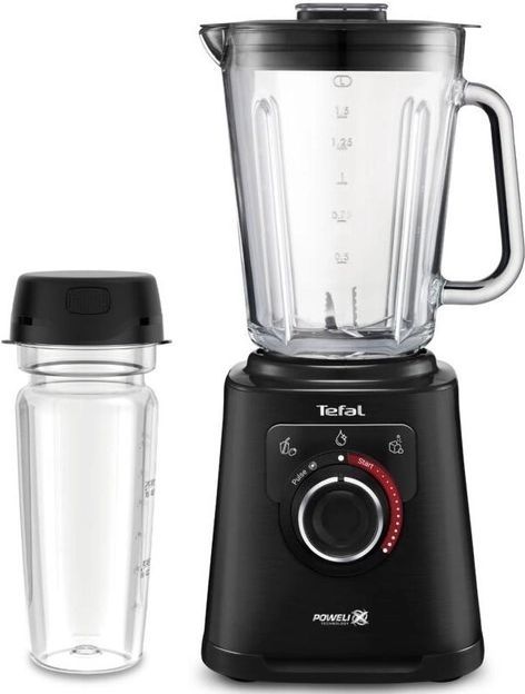 Блендер Tefal стационарный Perfectmix+ 1200Вт, чаша-2000мл, емкость для смузи, стекло, черный