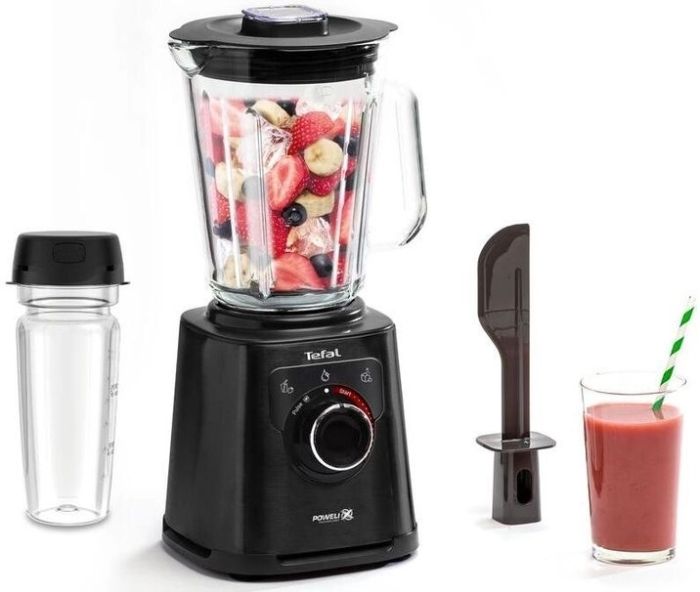 Блендер Tefal стационарный Perfectmix+ 1200Вт, чаша-2000мл, емкость для смузи, стекло, черный