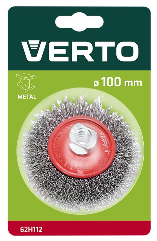 Щітка дискова Verto, рифлений дріт, 100мм, різьблення M14