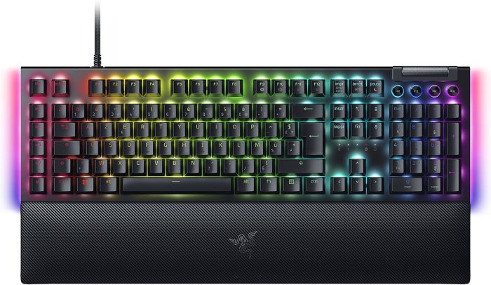 Клавиатура механическая Razer BlackWidow V4, 114key, Yellow Switch, USB-A, EN/RU, RGB, чёрный