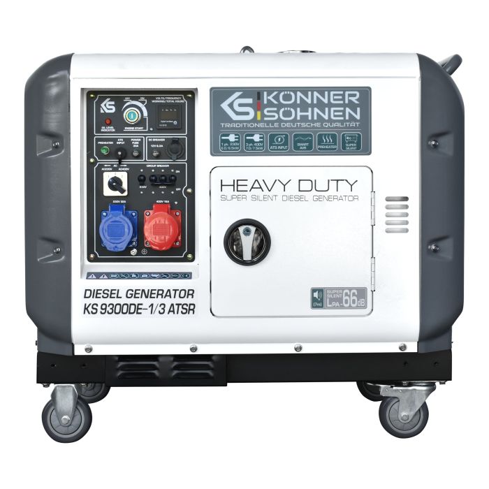 Генератор дизельний Konner&Sohnen KS 9300DE-1/3 ATSR,230/400В,6.5/6.0кВт,7.5/7.0кВт,1/3Фази, АВР(ATS), електростартер, 168кг