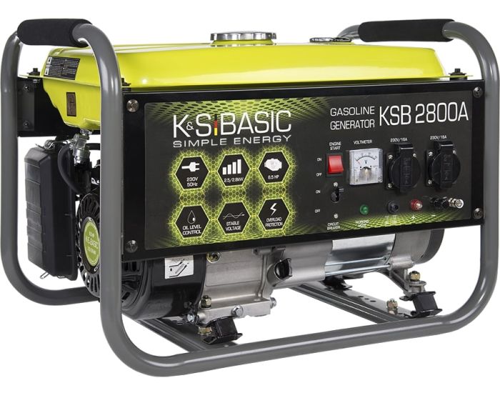 Генератор бензиновий Konner&Sohnen Basic KSB 2800A, 230В, 2.8кВт, ручний стартер, 36.2кг
