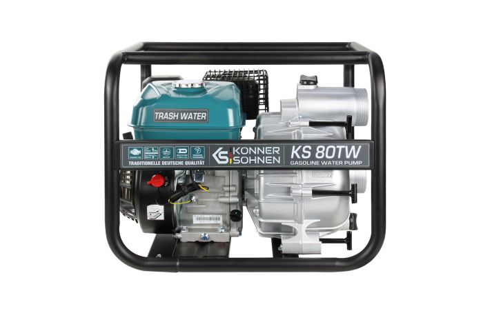 Мотопомпа бензинова Konner&Sohnen KS 80TW для брудної води, 66м3/ч (1100л/хв), 7.0к.с, 35кг