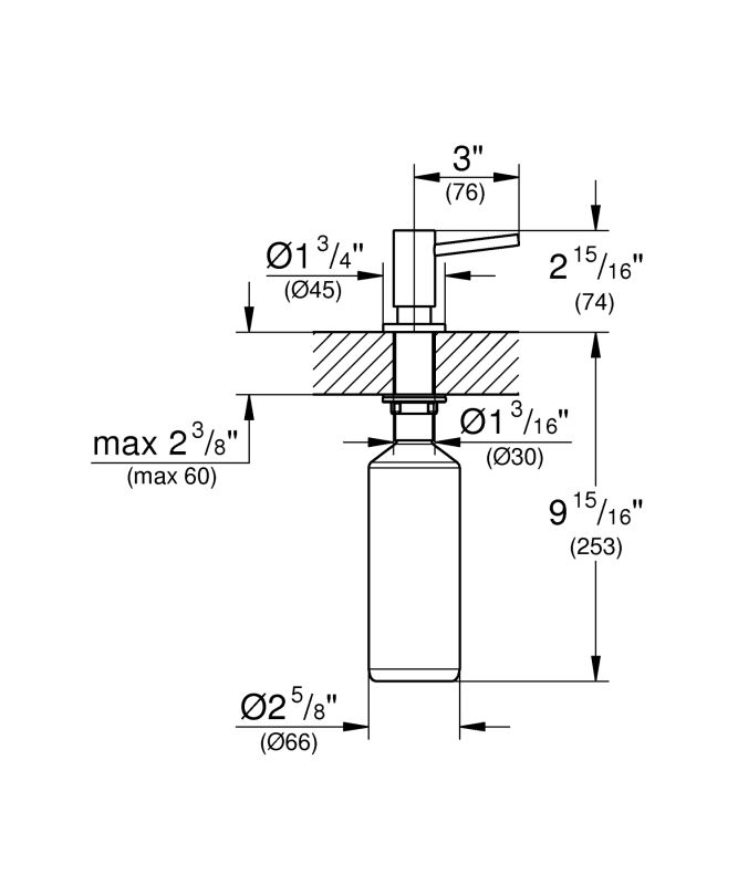 Дозатор для мийних засобів Grohe Сosmopolitan, 500мл, прохолодний схід сонця