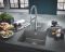 Мойка кухонная Grohe K700U, гранит, прямоуг., без крыла, 533x457x205мм, чаша - 1, врезная/под столешницу, серый гранит