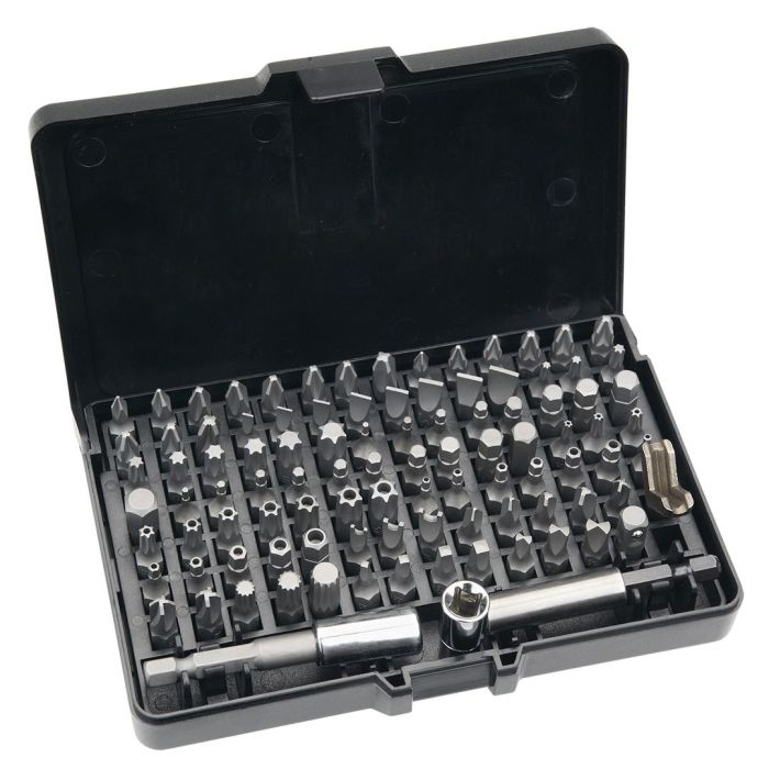 Біти Neo Tools, 1/4", тримачі 2шт, перехідники 3шт, SL,PH,PZ,H,T,TT, 25мм, сталь S2, кейс, набір 99шт
