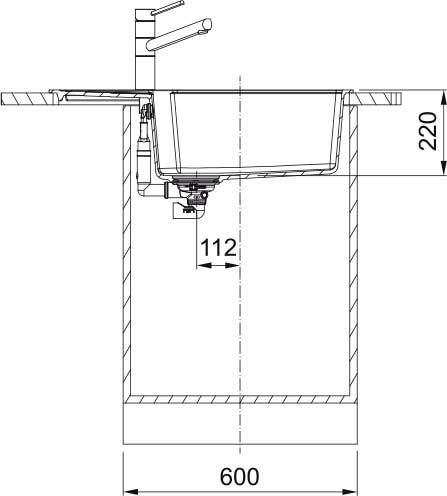 Мойка кухонная Franke Urban, фрагранит, прямоуг., с крылом, 780х500х220мм, чаша- 1, накладная, UBG 611-78 XL , оникс