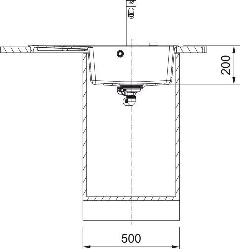 Мойка кухонная Franke Centro, фрагранит, прямоуг., с крылом, 780х500х200мм, чаша- 1, врезная, CNG 611-78 TL , серый камень